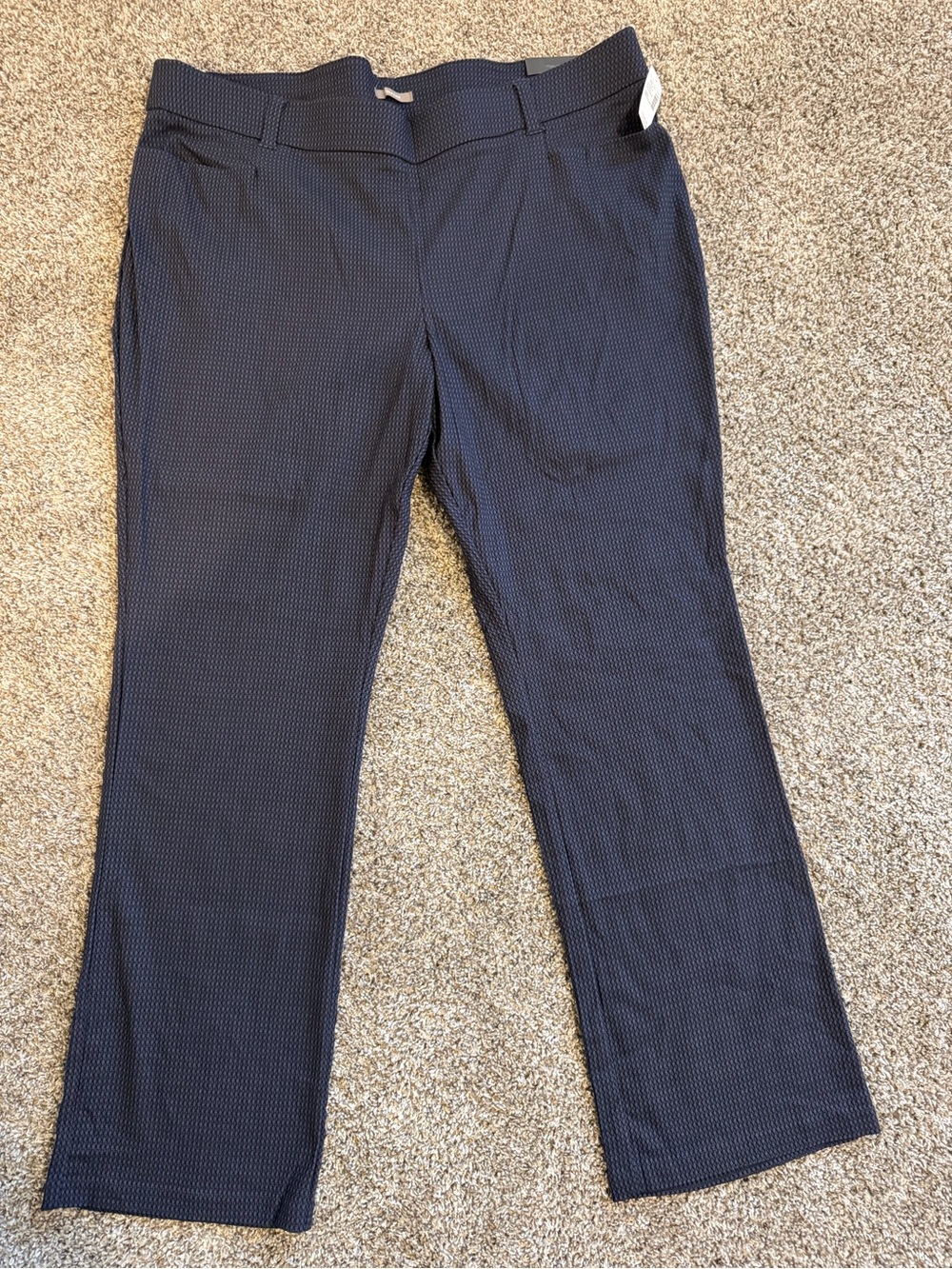 Maurices Bengaline Navy Patterned Mid Rise Bootcut Pants 24W